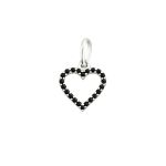 PINGENTE CORAÇÃO ZIRCÔNIA ONIX PRATA 925