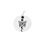 PINGENTE MEDALHA LUA BORBOLETA PRATA 925