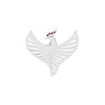 PINGENTE PÁSSARO FENIX ZIRCÔNIA ROSA ESCURO PRATA 925