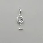 PINGENTE TAÇA DE VINHO ZIRCÔNIA CRISTAL PRATA 925