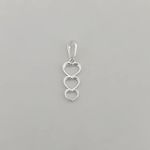 PINGENTE TRÊS CORAÇÕES PRATA 925