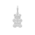 PINGENTE URSO ZIRCÔNIA CRISTAL CORAÇÃO PRATA 925