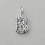 PINGENTE LETRA CRAVEJADO ZIRCÔNIA CRISTAL PRATA 925