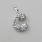 PINGENTE LETRA CRAVEJADO ZIRCÔNIA CRISTAL PRATA 925