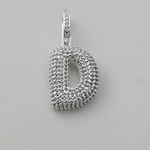 PINGENTE LETRA CRAVEJADO ZIRCÔNIA CRISTAL PRATA 925