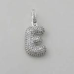 PINGENTE LETRA CRAVEJADO ZIRCÔNIA CRISTAL PRATA 925