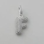 PINGENTE LETRA CRAVEJADO ZIRCÔNIA CRISTAL PRATA 925