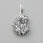 PINGENTE LETRA CRAVEJADO ZIRCÔNIA CRISTAL PRATA 925