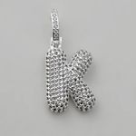 PINGENTE LETRA CRAVEJADO ZIRCÔNIA CRISTAL PRATA 925