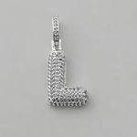 PINGENTE LETRA CRAVEJADO ZIRCÔNIA CRISTAL PRATA 925