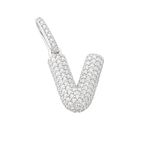 PINGENTE LETRA CRAVEJADO ZIRCÔNIA CRISTAL PRATA 925