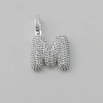 PINGENTE LETRA CRAVEJADO ZIRCÔNIA CRISTAL PRATA 925