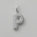 PINGENTE LETRA CRAVEJADO ZIRCÔNIA CRISTAL PRATA 925