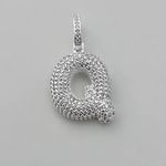 PINGENTE LETRA CRAVEJADO ZIRCÔNIA CRISTAL PRATA 925