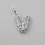 PINGENTE LETRA CRAVEJADO ZIRCÔNIA CRISTAL PRATA 925