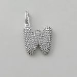 PINGENTE LETRA CRAVEJADO ZIRCÔNIA CRISTAL PRATA 925