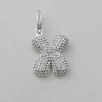 PINGENTE LETRA CRAVEJADO ZIRCÔNIA CRISTAL PRATA 925