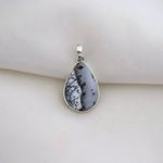 PINGENTE PEDRA NATURAL DENDRÍTICA PRATA 925