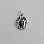 PINGENTE GOTA PEDRA NATURAL LABRADORITA PRATA 925