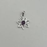 PINGENTE FLOR PEDRA NATURAL PRATA 925