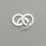 PINGENTE TRÊS ELOS LISO PRATA 925