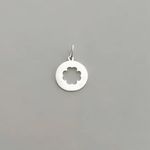 PINGENTE MEDALHA TREVO VAZADO PRATA 925