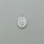 PINGENTE OVAL MEDALHA MILAGROSA PRATA 925