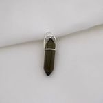 PINGENTE QUARTZO FUMÊ VIDRO PRATA 925