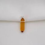 PINGENTE PEDRA VIDRO AMARELO PRATA 925