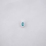 PINGENTE GOTA ZIRCÔNIA VERDE ÁGUA E CRISTAL PRATA 925