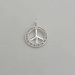 PINGENTE SIMBOLO DA PAZ ZIRCÔNIA CRISTAL PRATA 925