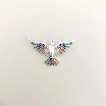 PINGENTE PASSARO COLORIDO PRATA 925