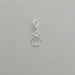PINGENTE MÃO DE FÁTIMA ZIRCÔNIA CRISTAL PRATA 925