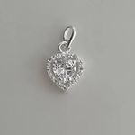 PINGENTE CORAÇÃO ZIRCÔNIA CRISTAL PRATA 925