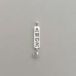 PINGENTE PLACA AMOR CORAÇÃO ZIRCÔNIA CRISTAL PRATA 925