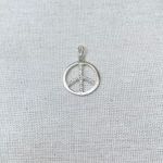 PINGENTE SÍMBOLO DA PAZ ZIRCÔNIA CRISTAL PRATA 925