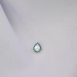 PINGENTE GOTA CRISTAL E AZUL CLARO PRATA 925