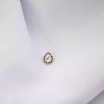 PINGENTE GOTA CRISTAL E MARROM PRATA 925