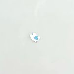 PINGENTE PÁSSARO CORAÇÃO AZUL CLARO PRATA 925