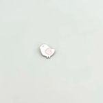 PINGENTE PÁSSARO CORAÇÃO ROSA CLARO PRATA 925