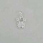 PINGENTE MENINA ZIRCÔNIA CRISTAL PRATA 925