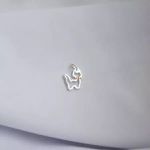 PINGENTE GATO ZIRCÔNIA LARANJA PRATA 925