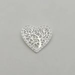 PINGENTE CORAÇÃO ÁRVORE DA VIDA ZIRCÔNIA CRISTAL PRATA 925