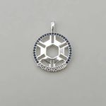 PINGENTE AGRONOMIA ZIRCÔNIA AZUL ESCURO PRATA 925