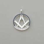 PINGENTE ARQUITETURA ZIRCÔNIA AZUL ESCURO PRATA 925