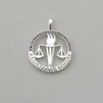 PINGENTE ASSISTENTE SOCIAL ZIRCÔNIA LILÁS PRATA 925