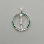 PINGENTE PROFISSÃO MEDICINA ZIRCÔNIA VERDE PRATA 925