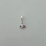 PINGENTE PATA CACHORRO ZIRCÔNIA COLORIDA PRATA 925