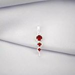 PINGENTE ZIRCÔNIA VERMELHO PRATA 925