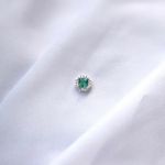 PINGENTE QUADRADO ZIRCÔNIA VERDE ÁGUA E CRISTAL PRATA 925